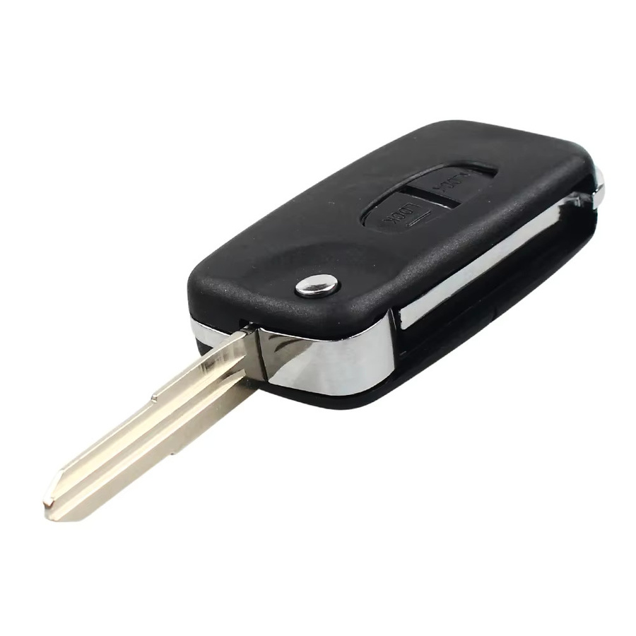 Keyyou 2-Tasten 433MHz Autoschlüssel für Mitsubishi Triton, Pajero, Outlander, ASX, Lancer mit ID46 Transponder Chip und 11 Klingen, Schwarz - Bild 2