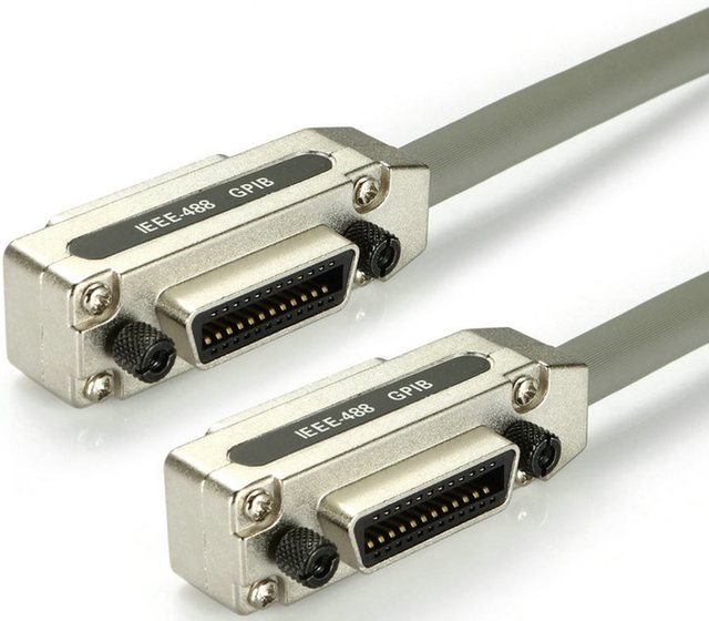 Abgeschirmtes GPIB-Kabel IEEE-488 mit stapelbaren Anschlüssen in Grau - Bild 1