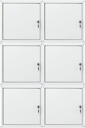 PROREGAL Cubic XL Schließfachwürfel aus Metall, 6er Set, Grau, H x B x T: 45 x 45 x 45 cm