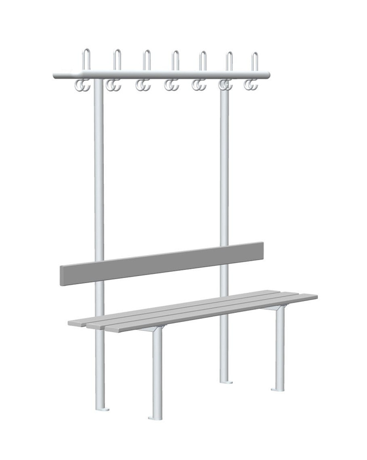 BIGBOXX Umkleidebank Comfort einseitig aus Metall in Grau matt - Bild 1
