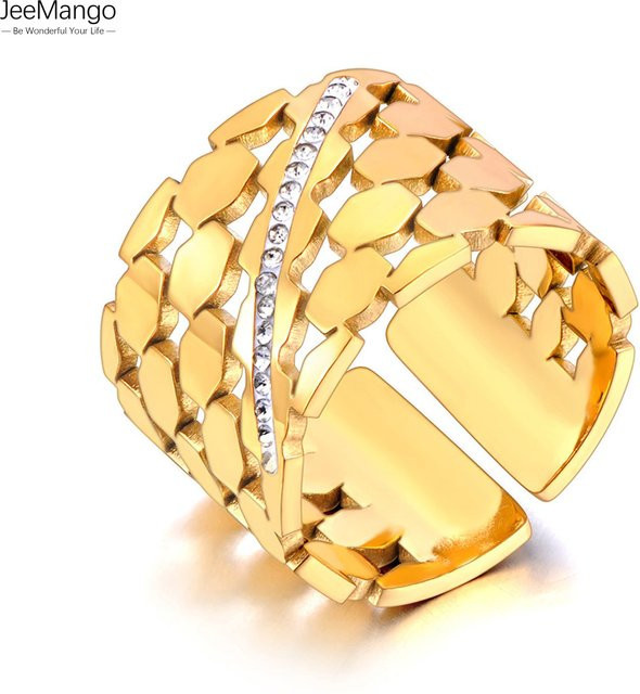 Jeemango Ring Edelstahl, Gold, Damen - Bild 1