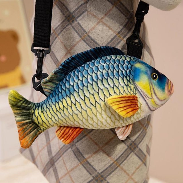 Yiran Health & Beauty Plüschfisch Umhängetasche, 30cm, Bunt/Mehrfarbig - Bild 1