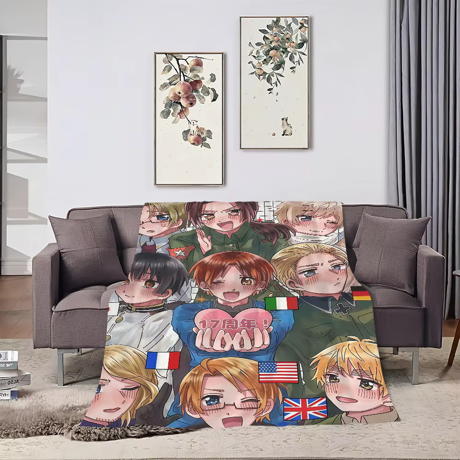 Weiche Hetalia Überwurfdecke mit Sternen-Design in Multicolour aus Polyester für Bett, Sofa oder Picknick - Bild 3