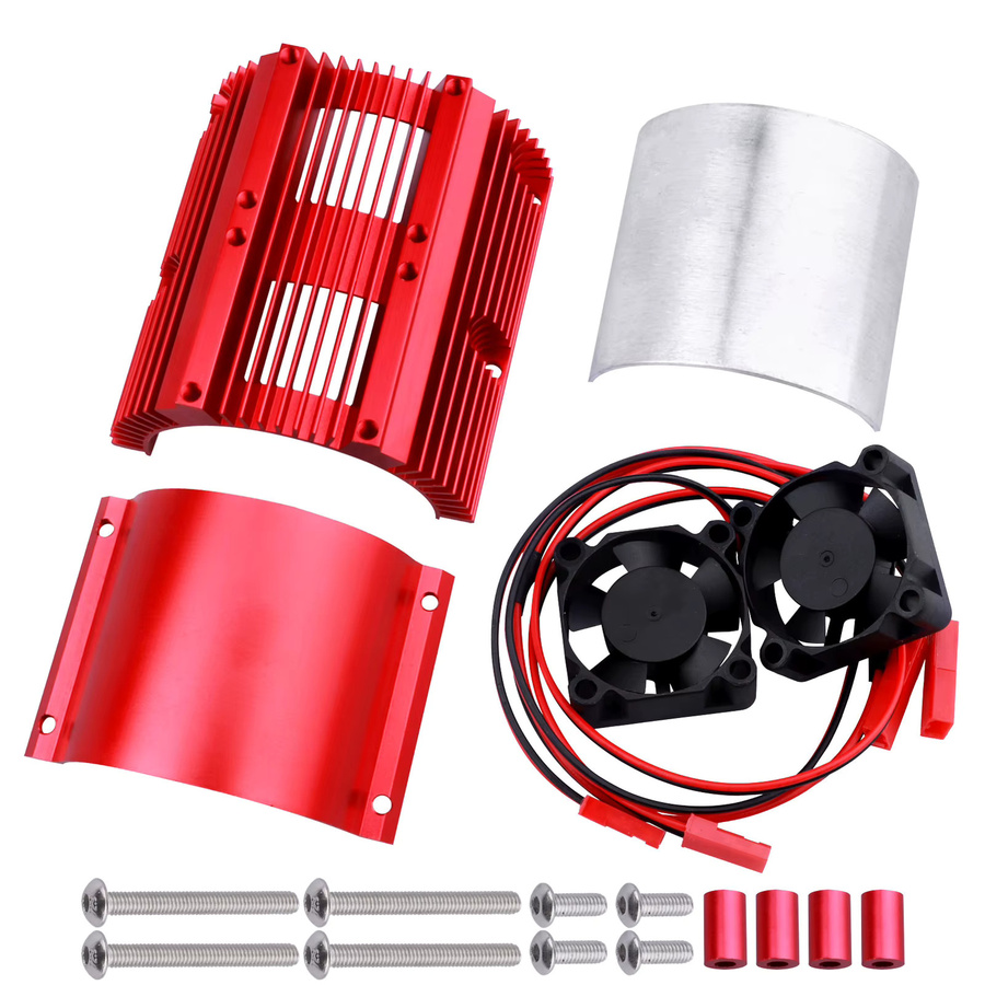 HobbyPark Aluminium-Motorkühlkörper mit zwei Lüftern für 1/10 Traxxas E-Revo Summit, 40–43 mm Motor - Bild 3