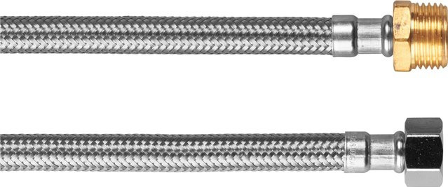 LUX-TOOLS Flex-Armaturenschlauch aus Edelstahl in Chrom/Silber, G 3/8 Zoll x R 1/2 Zoll, Länge: 50 cm - Bild 1