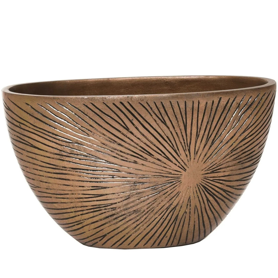 Vivanno Pflanzschale Chantant Solisgold in Gold, ovale Pflanzschale aus Fiberglas, B/T/H: 37 x 18 x 21 cm - Bild 2