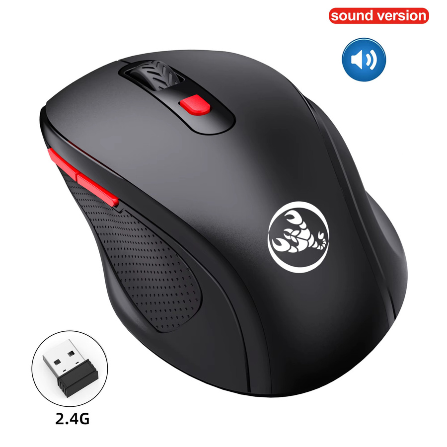 HXSJ Ergonomische 2,4 GHz kabellose Gaming-Maus in Schwarz mit 3-stufig einstellbarer Auflösung für Laptop, Desktop und Mac - Bild 4