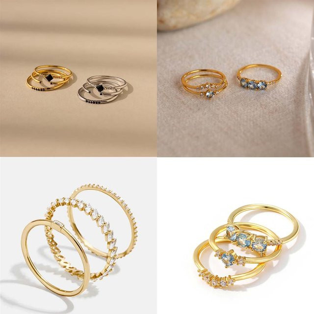 Erpels Ring-Set, vergoldet, Zirkonia, Damen - Bild 1