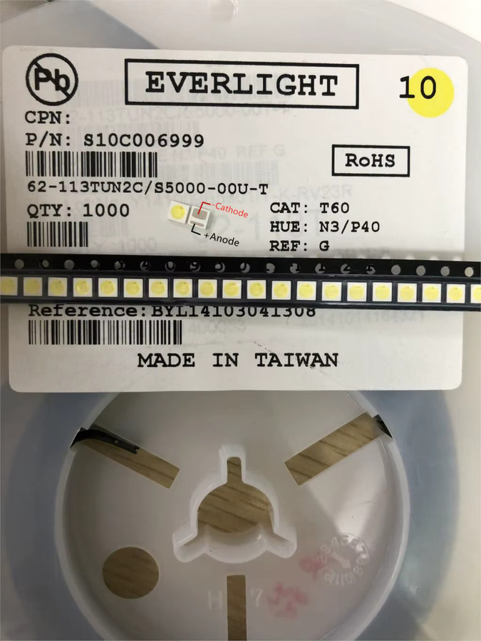 100 Stück Everlight LED Hintergrundbeleuchtung SMD Kaltweiß 1,8 W 6V 3V 150-187lm pt30w45 v1 - Bild 4