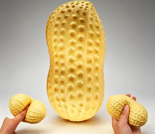 A Family Of Home Textiles Erdnuss-Quetsch-Stressball, ASMR Sensorisches Squishy Anti-Angst-Spielzeug - Bild 1