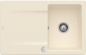 Villeroy & Boch Spüle Siluet 45 Flat flächenbündig aus Keramik in Ivory mit Ablagegarnitur und Excenterbetätigung - Bild 1