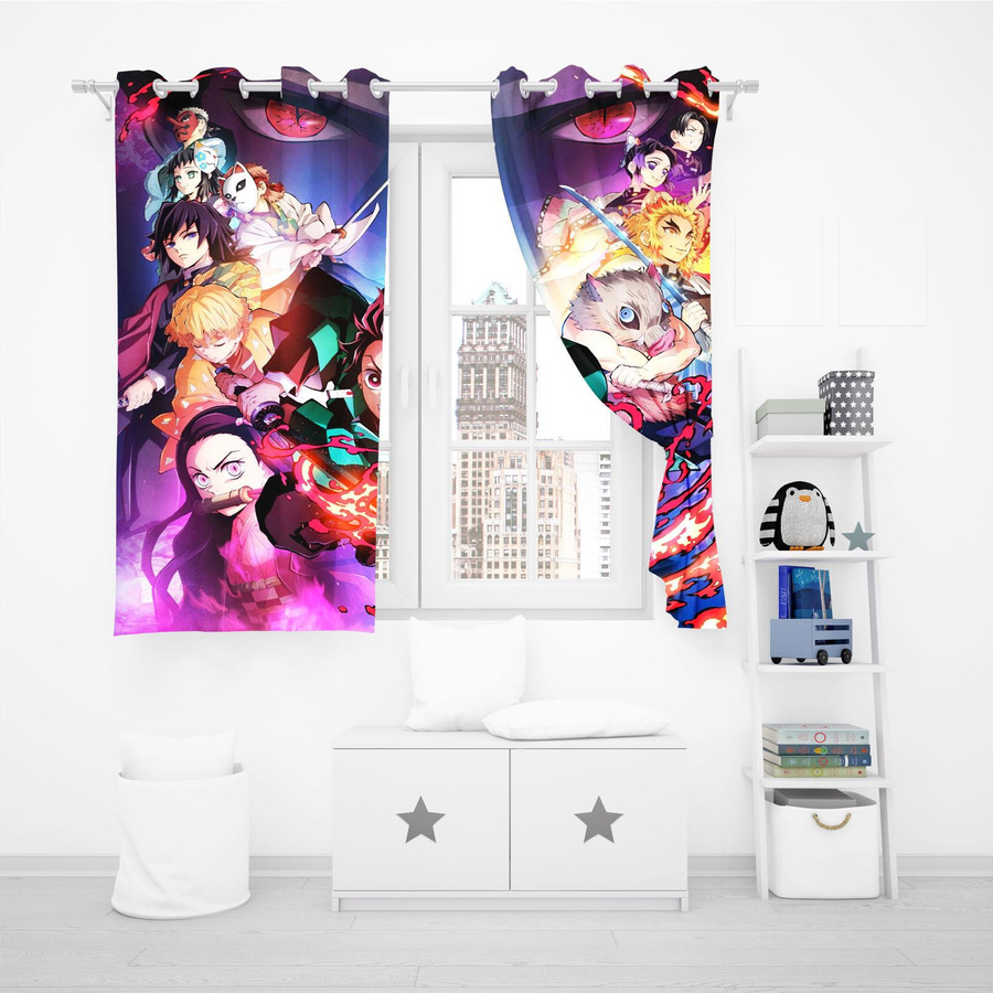 Anime Verdunkelungsvorhänge von Household supplies MH, Mehrfarbig, B: 100 cm, H: 140 cm - Bild 3