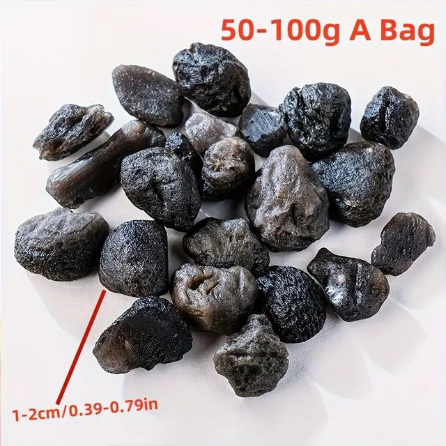 Authentischer schwarzer Tektit Rohkristall als natürlicher Meteoriten-Stein für Sammler und DIY-Projekte - Bild 1