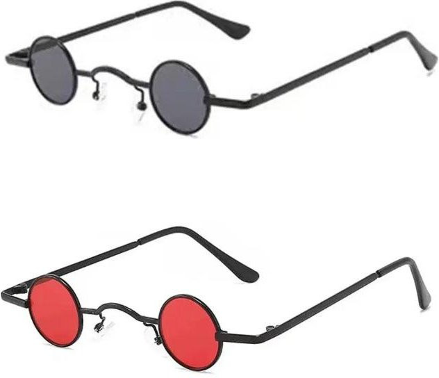 Binchi Sonnenbrille, rund, Metall, randlos, Unisex, grey - Bild 1