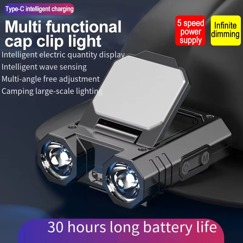 ESMARTER LED Clip-Scheinwerfer mit Bewegungssensor, wiederaufladbare Mini-Nachtleuchte in Schwarz, wasserdicht für Camping, Angeln und Garten - Bild 4