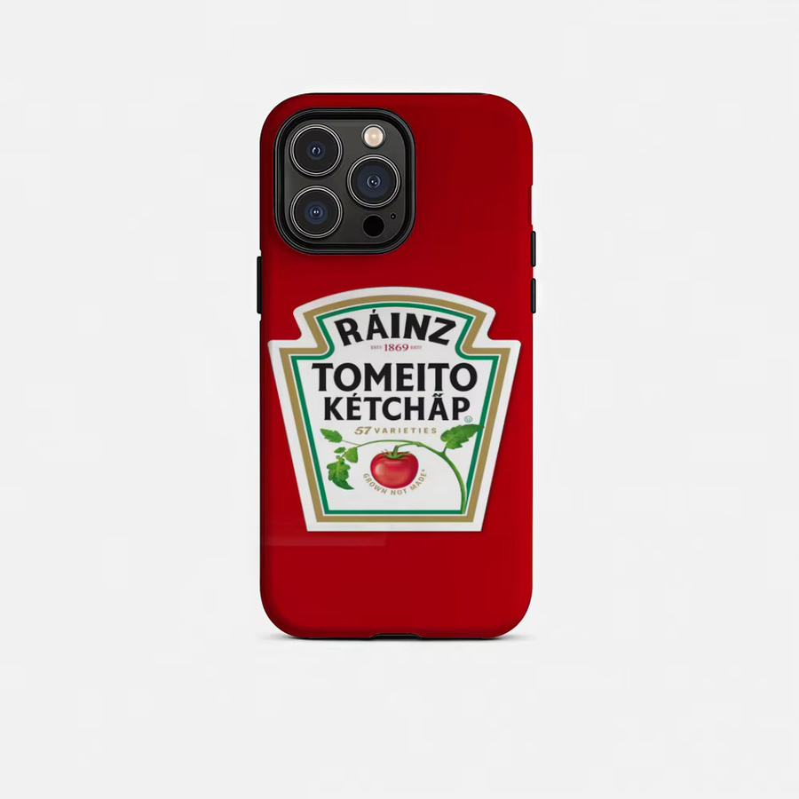 Handyhülle Heinz Tomatos Ketchup Design für iPhone 17 16 15 14 13 12 Pro Max Plus in Rot und Weiß mit glänzender HD-Doppelschicht-Flüssighartschale - Bild 5