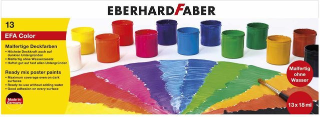 Eberhard Faber Malfertige Deckfarben 13 Farben à 18ml - Bild 1
