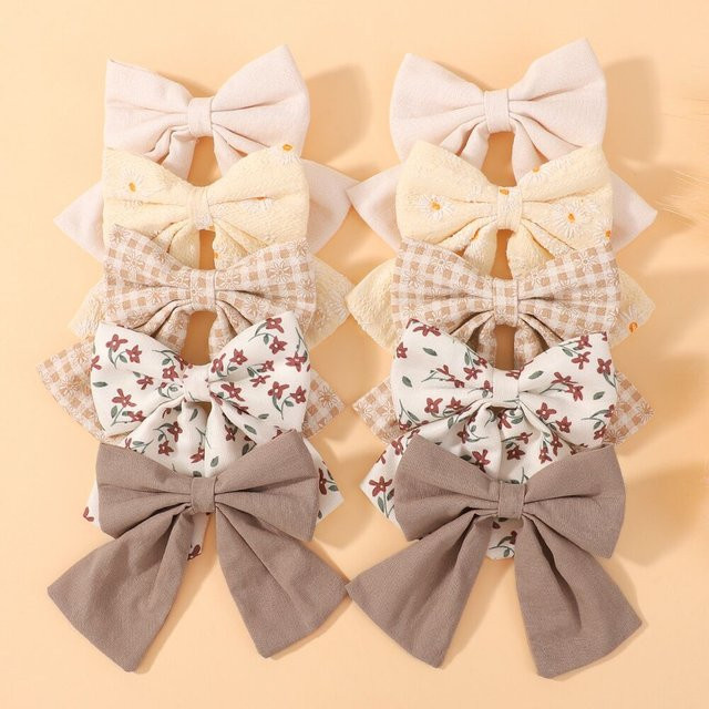 HAHAYL Haar Clips mit Blumenmuster und Schleifen, 8er-Set, Kinder - Bild 1