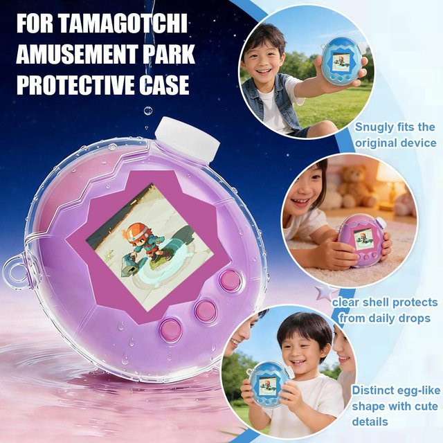 Tamagotchi Happy Park Paradise Set Ersatzgehäuse Schutzhülle transparent mit Knopfabdeckung - Bild 1