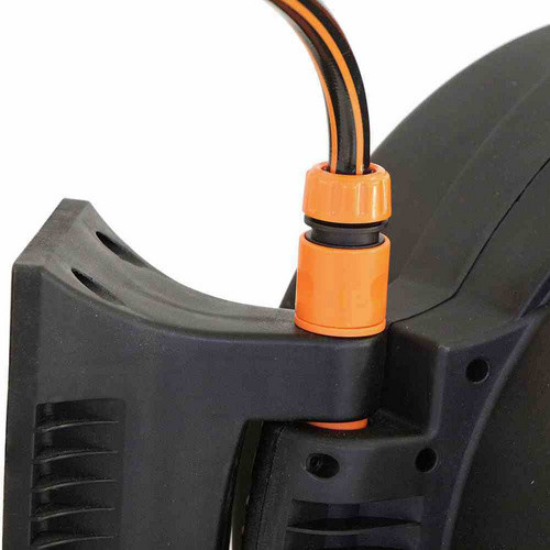 Siena Garden Gartenschlauchtrommel L67376 Wandmontage, 20m Schlauchlänge, 1/2 Zoll, Schwarz-Orange - Bild 3