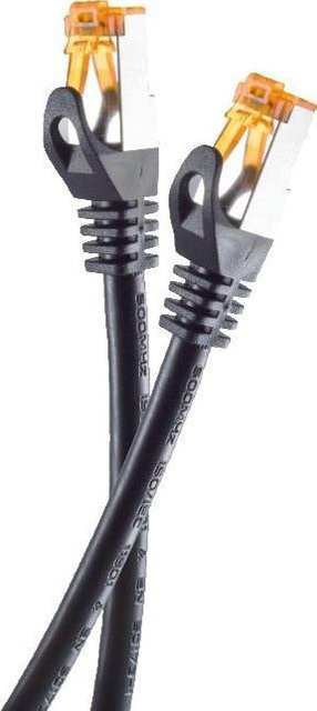 Helos Patch-Kabel CAT 6a SFTP RJ-45 auf RJ-45 für Außenbereich, Schwarz, 75 m - Bild 1