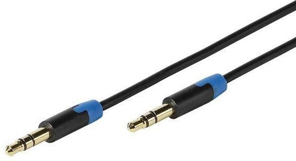 Vivanco Klinkenkabel 3,5 mm in Schwarz und Gold, Länge: 1,2 m - Bild 1