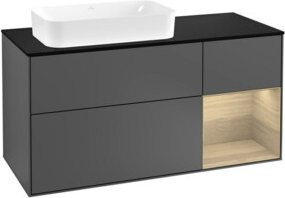 V&B Waschtischunterschrank Finion mit Wandbeleuchtung, Anthrazit, Breite: 120 cm, Höhe: 50,1 cm, Tiefe: 50,1 cm - Bild 1