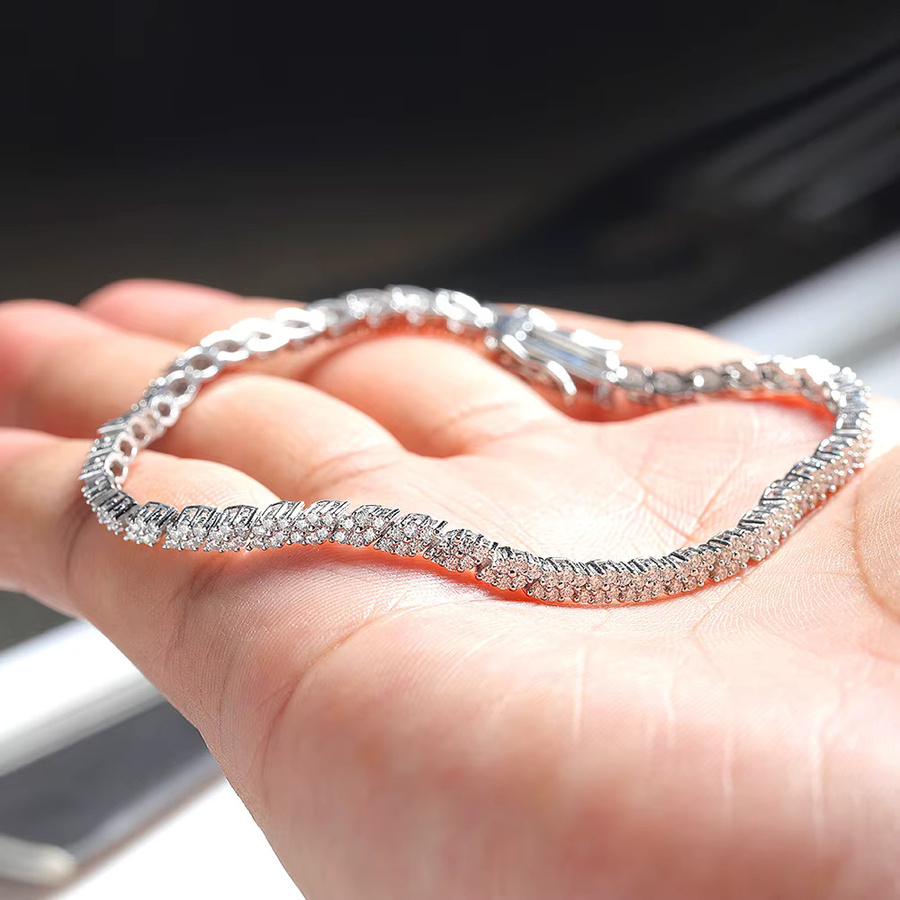 EWYA Moissanit-Tennis-Armband, 925 Silber, Diamant, Damen - Bild 4