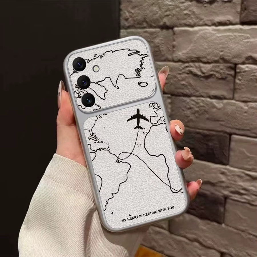 Handyhülle mit Flugzeugrouten Design für Samsung Galaxy Modelle (A56 5G, A57, A37, A27, A17, A07, A06, A16, A26, A54, A55, S24, S25 FE, S26 Ultra) mit Kamerafenster in Weiß - Bild 3