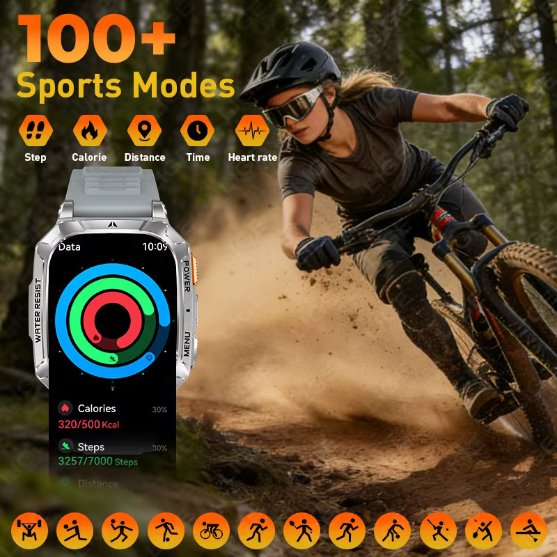 LIGE Smartwatch, Schwarz, Silikon, Herren - Bild 6