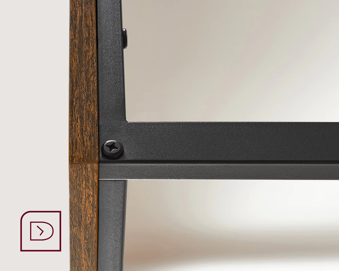 VASAGLE Computertisch in modernem Design für Home Office, Wohnzimmer oder Schlafzimmer, Schwarz-Braun - Bild 4