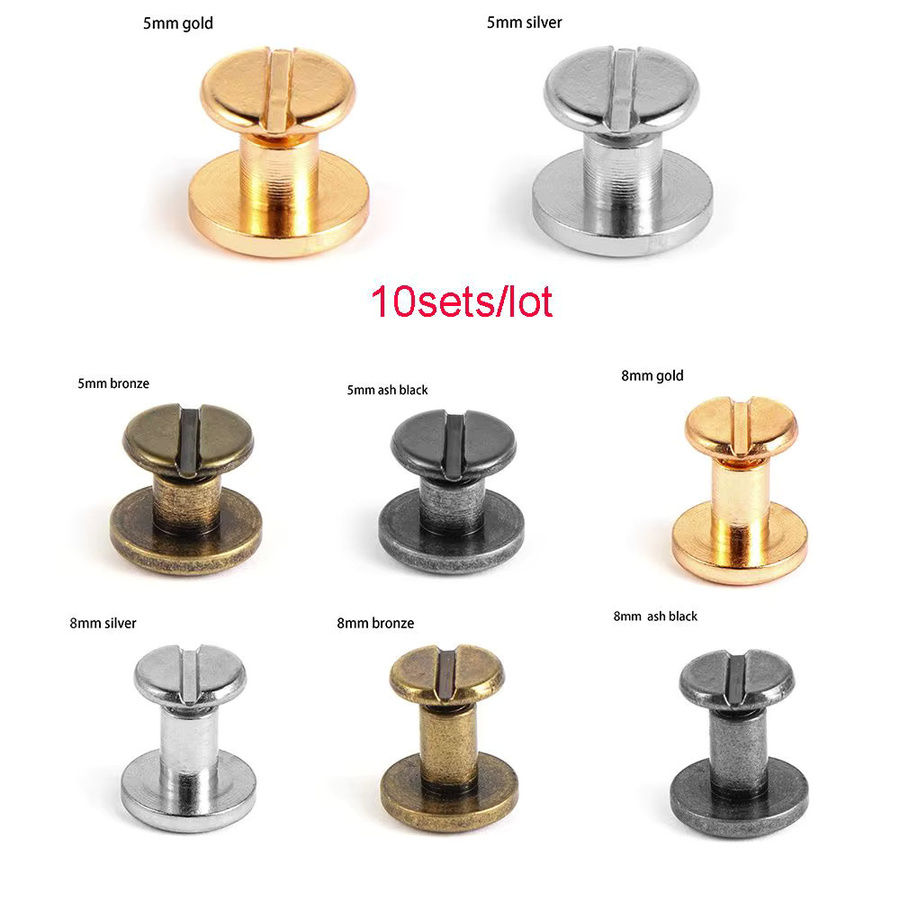 10 Sets Bekleidungsnieten aus Messing für DIY Scrapbooking und Textildekoration in Gold und Bronze - Bild 5