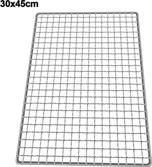 Quadratisches Grillnetz aus Stahl von iongiuming in Silber, Breite: 30 cm, Tiefe: 45 cm - Bild 1