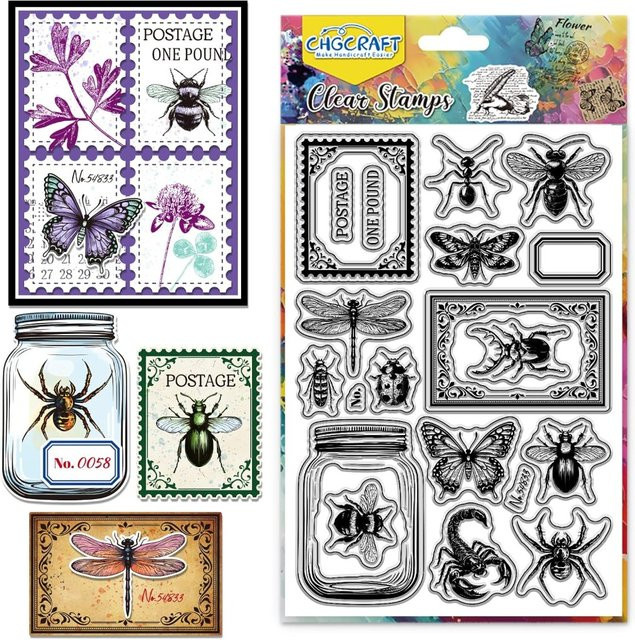 Transparenter Insekten Stempel aus Kunststoff für DIY Scrapbooking und Fotoalben - Bild 1