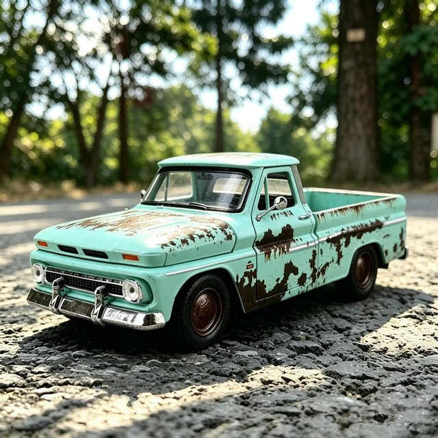 WELLY 1966 Chevrolet C10 Fleetside, Modell, 1:24, Metall, Blau - Bild 1