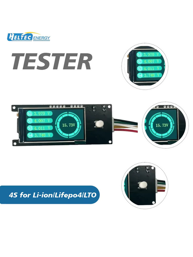 Heltec Batteriespannungstester für Li-Ion, LiFePO4 und LTO Packs in Schwarz zur Überwachung von Einzelzellen und Serien-Spannung, 4S 6S 8S - Bild 5