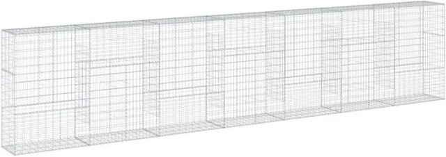vidaXL Gabione mit Deckel aus verzinktem Eisen in Silber, B/T/H: 700 x 50 x 150 cm - Bild 1