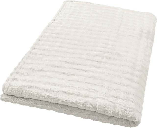 LIVARNO Kuscheldecke mit Struktur in Weiß, B/B: 180 x 220 cm - Bild 1