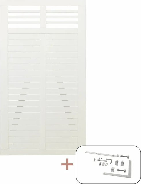 Tor Decora Nadelholz Tür in Weiß, semi-transparent, Breite: 100 cm, Höhe: 180 cm - Bild 1