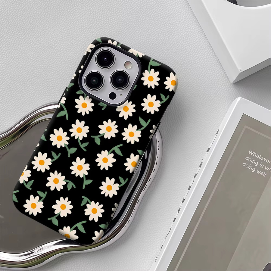 Potdemiel Noir Daisy Robuste Magnetische Handyhülle für iPhone 17 16 15 14 13 Pro Max Plus in Schwarz - Bild 6