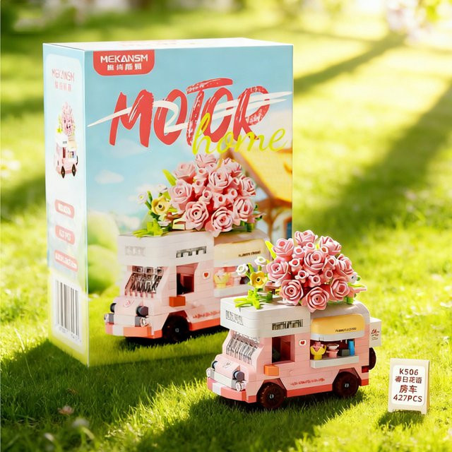 Bandai Mini-Partikel-Bausteine Verkaufsstand-Spielzeug, Romantischer Blumenladen Montage-Puzzle, Lernspielzeug - Bild 1