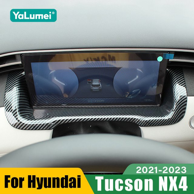 YaLumei Dashboard Display Tacho Trim Abdeckung für Hyundai Tucson NX4 Hybrid N Linie, Schwarz - Bild 1