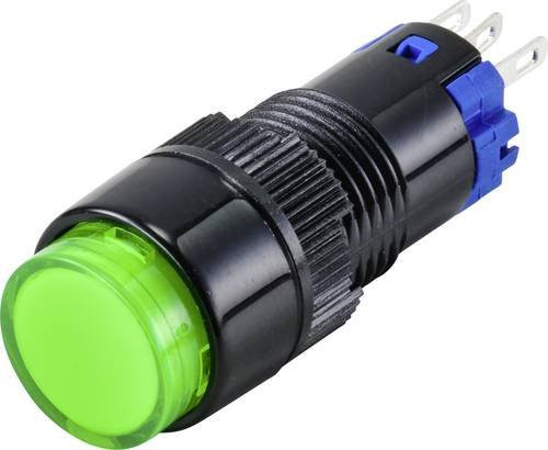 TRU COMPONENTS Drucktaster LAS2Y-11/G Grün IP40 250V 3A 1 x Aus/(Ein) tastend - Bild 1