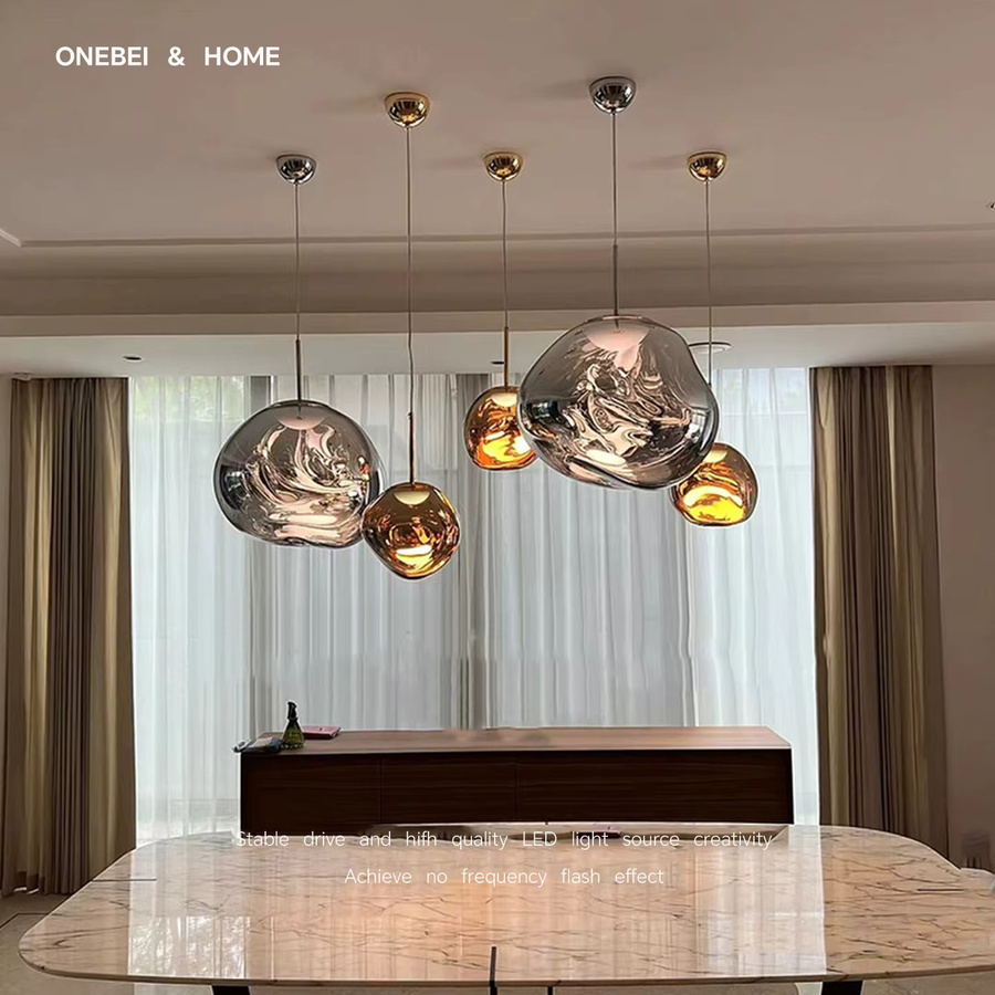 ONEBEINordic Moderne Lavalampe Pendelleuchte aus PVC und Glas mit LED für Wohnzimmer und Schlafzimmer in Transparent - Bild 2