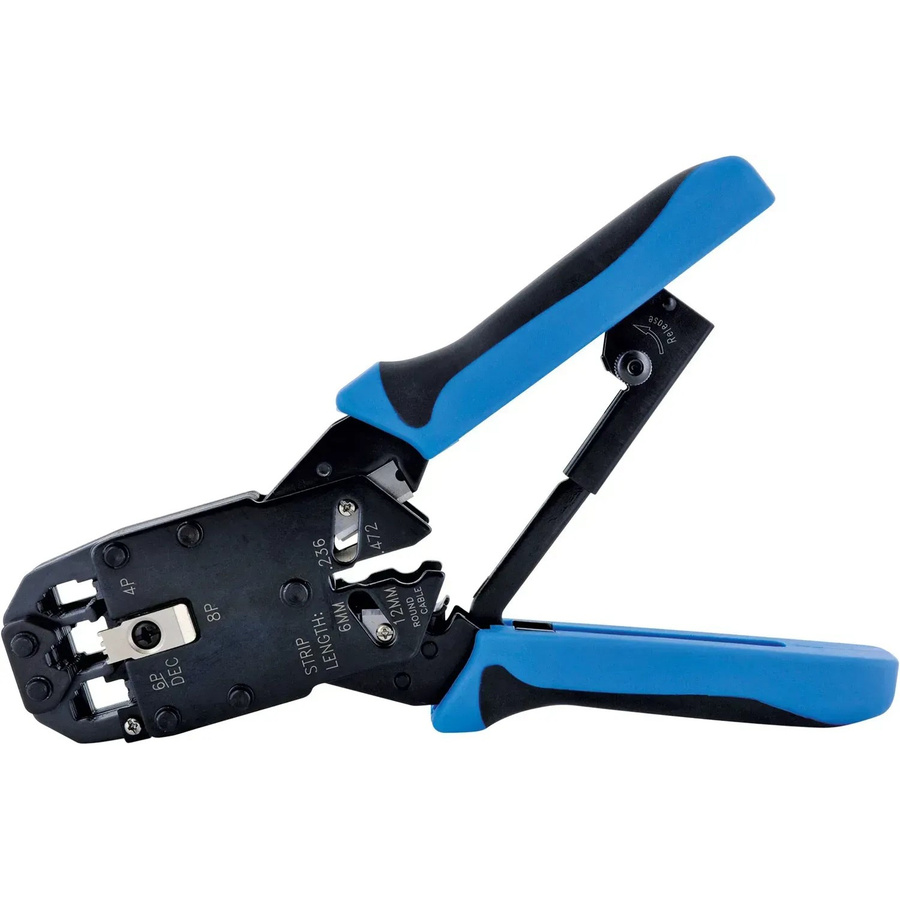 Schwaiger Universal-Crimpzange für RJ10, RJ11, RJ12 und RJ45 in Schwarz-Blau - Bild 2