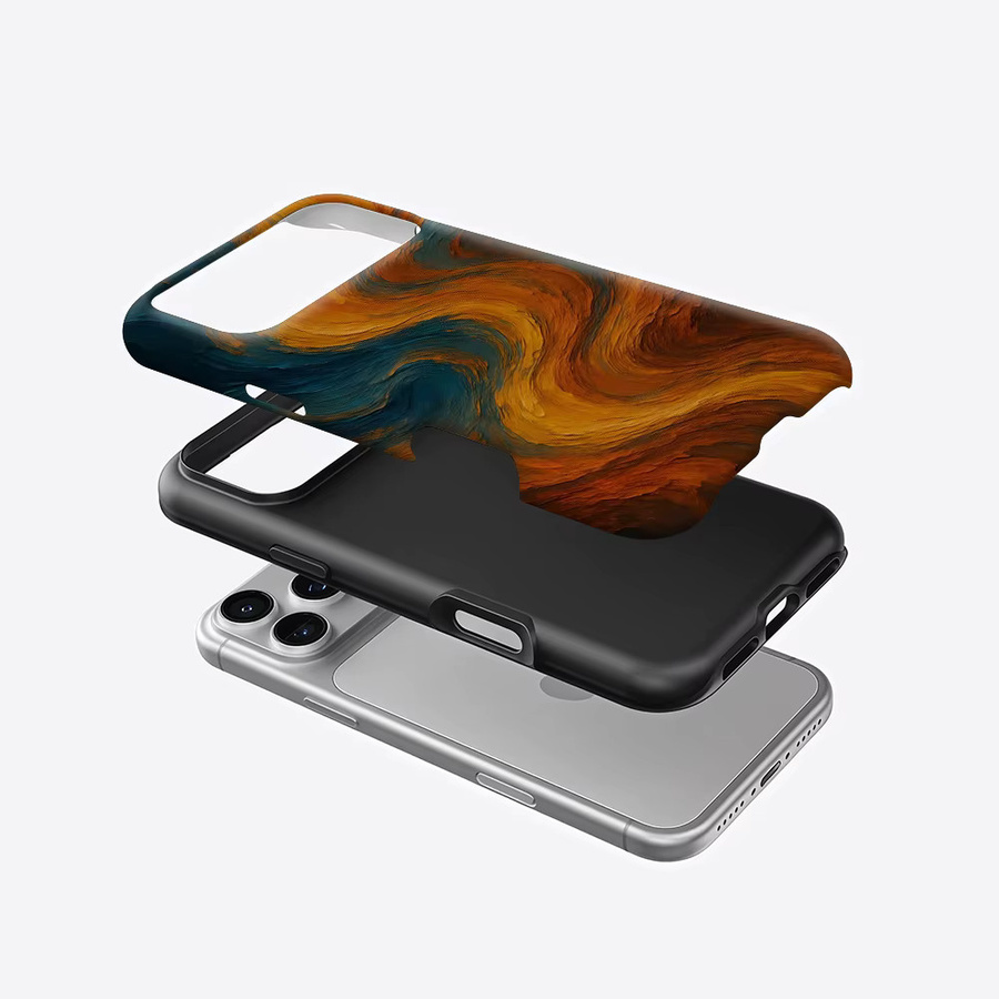 Swirl Glow magnetische Handyhülle für iPhone 17 16 15 14 13 Pro Max Plus, robuste doppelschichtige Hülle in Multicolour - Bild 2