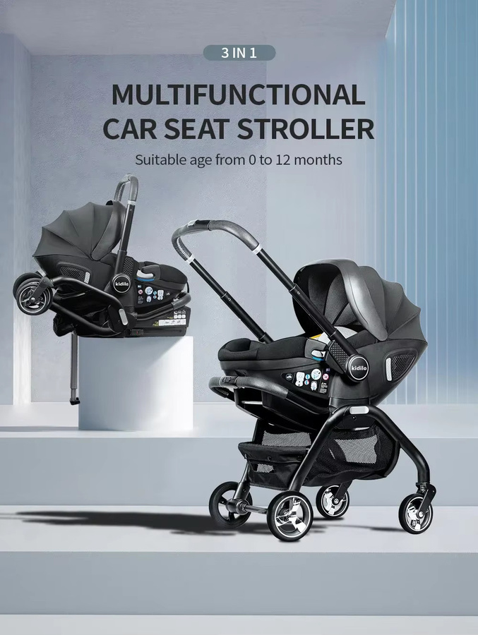 Warm house 4-in-1 Kinderwagen Set in Blau inklusive ISOFIX-Basis und Kindersitz - Bild 2