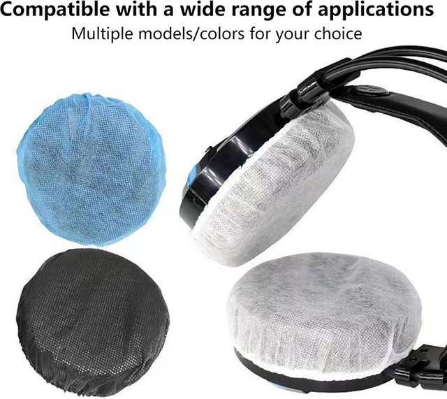 100 Stück Einweg Kopfhörer Abdeckung aus Vlies als Ohrenschützer für Headsets, Größe: 10-12 cm, Farben: Weiß und Mehrfarbig - Bild 1