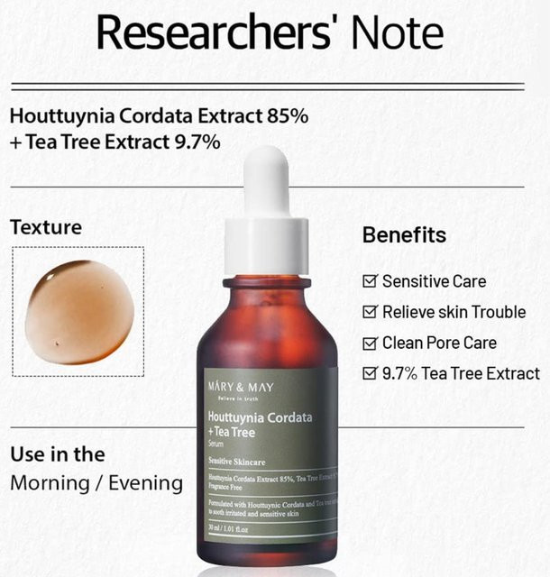 Mary&May Houttuynia Cordata + Teebaumserum, Unisex, für unreine Haut - Bild 1