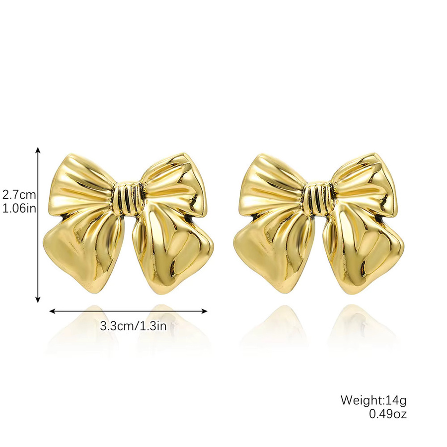 Ohrstecker FOMALHAUT, Gold Farbe, Bogen, Damen - Bild 2